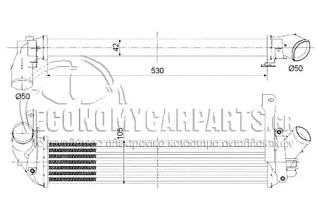 ΨΥΓΕΙΟ INTERCOOLER (ΓΙΑ ΕΚΔΟΣΕΙΣ 1.5dCI ΠΕΤΡΕΛΑΙΟ) (ΔΙΑΣΤΑΣΕΙΣ ΚΥΨΕΛΗΣ: 530x100x42mm)