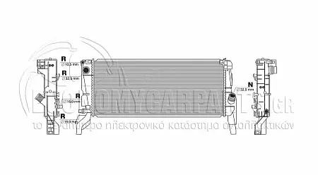 ΨΥΓΕΙΟ ΝΕΡΟΥ (ΓΙΑ ΕΚΔΟΣΕΙΣ 2.0 ΒΕΝΖΙΝΗ) (ΓΙΑ ΟΧΗΜΑΤΑ ΜΕ ΑΥΤΟΜΑΤΟ ΚΙΒΩΤΙΟ ΤΑΧΥΤΗΤΩΝ) (ΔΙΑΣΤΑΣΕΙΣ ΚΥΨΕΛΗΣ: 677x298mm) (ΜΕ 2 ΣΩΛΗΝΑΚΙΑ) (KOYO)