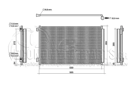 ΨΥΓΕΙΟ A/C (ΓΙΑ ΟΛΕΣ ΤΙΣ ΕΚΔΟΣΕΙΣ BENZΙΝΗ - HYBRID) (ΔΙΑΣΤΑΣΕΙΣ ΚΥΨΕΛΗΣ: 500x338x12mm)