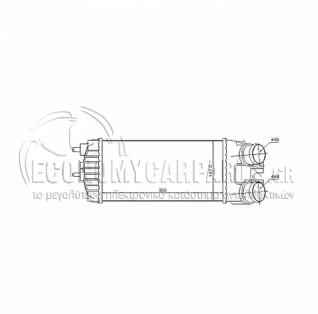 ΨΥΓΕΙΟ INTERCOOLER (ΓΙΑ ΕΚΔΟΣΕΙΣ 1.2 ΒΕΝΖΙΝΗ) (ΔΙΑΣΤΑΣΕΙΣ ΚΥΨΕΛΗΣ: 327x187mm)