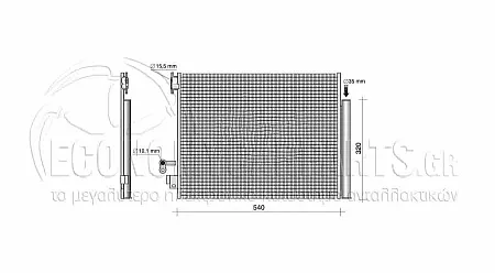 ΨΥΓΕΙΟ A/C (ΓΙΑ ΕΚΔΟΣΕΙΣ 0.9TURBO-1.0i 12V ΒΕΝΖΙΝΗ - ELECTRIC) (ΔΙΑΣΤΑΣΕΙΣ ΚΥΨΕΛΗΣ: 54.1x37.8x1.2mm) (KOYO)