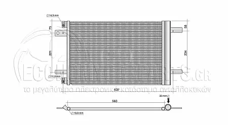 ΨΥΓΕΙΟ A/C (ΓΙΑ ΟΛΕΣ ΤΙΣ ΕΚΔΟΣΕΙΣ BENZΙΝΗ - ΠΕΤΡΕΛΑΙΟ) (ΔΙΑΣΤΑΣΕΙΣ ΚΥΨΕΛΗΣ: 525x335x12mm) (KOYO)