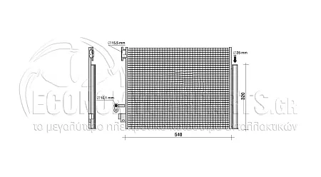 ΨΥΓΕΙΟ A/C (ΓΙΑ ΕΚΔΟΣΕΙΣ 0.9 TURBO-1.0i 12V ΒΕΝΖΙΝΗ - ELECTRIC) (ΔΙΑΣΤΑΣΕΙΣ ΚΥΨΕΛΗΣ: 541x378x12mm)