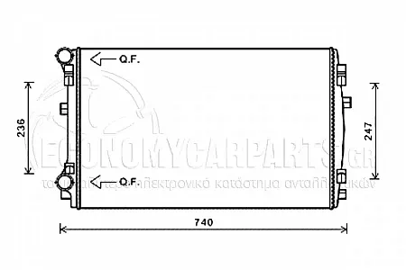 ΨΥΓΕΙΟ (ΓΙΑ ΕΚΔΟΣΕΙΣ 1.0TSi-1.2-1.4TFSi ΒΕΝΖΙΝΗ - 1.6-2.0TDi ΠΕΤΡΕΛΑΙΟ) (ΔΙΑΣΤΑΣΕΙΣ ΚΥΨΕΛΗΣ: 650x400mm) (KOYO)