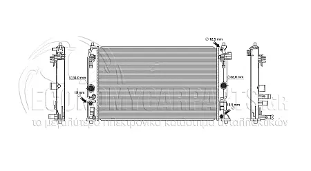 ΨΥΓΕΙΟ ΝΕΡΟΥ (ΓΙΑ ΕΚΔΟΣΕΙΣ 1.5 ΒΕΝΖΙΝΗ HYBRID) (ΔΙΑΣΤΑΣΕΙΣ ΚΥΨΕΛΗΣ: 625x376x16mm) (KOYO)