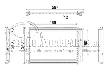 ΨΥΓΕΙΟ A/C (ΓΙΑ ΕΚΔΟΣΕΙΣ 1.4-1.6 CRDi ΠΕΤΡΕΛΑΙΟ) (ΔΙΑΣΤΑΣΕΙΣ ΚΥΨΕΛΗΣ: 500x360x12mm)