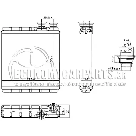 ΨΥΓΕΙΟ ΚΑΛΟΡΙΦΕΡ (ΔΙΑΣΤΑΣΕΙΣ ΚΥΨΕΛΗΣ: 160x175x33mm)