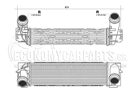 ΨΥΓΕΙΟ INTERCOOLER (ΓΙΑ ΕΚΔΟΣΕΙΣ: 2.0 ΒΕΝΖΙΝΗ - 3.0 ΠΕΤΡΕΛΑΙΟ) (ΔΙΑΣΤΑΣΕΙΣ ΚΥΨΕΛΗΣ: 540x173x105mm)