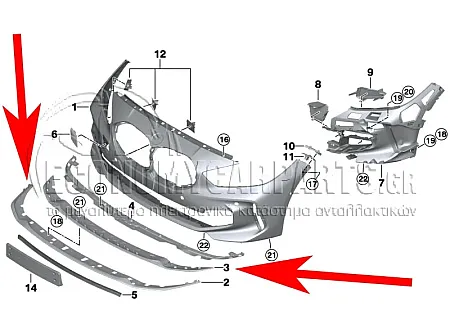 ΣΠΟΙΛΕΡ ΠΡΟΦΥΛΑΚΤΗΡΑ ΕΜΠΡΟΣ (2 ΤΕΜΑΧΙΑ) (ΓΙΑ ΕΚΔΟΣΕΙΣ: M-SPORT) (ΣΕΤ)