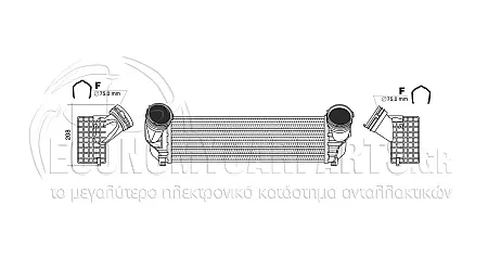 ΨΥΓΕΙΟ INTERCOOLER (ΓΙΑ ΕΚΔΟΣΕΙΣ: 3.0 ΠΕΤΡΕΛΑΙΟ) (ΔΙΑΣΤΑΣΕΙΣ ΚΥΨΕΛΗΣ: 528x157mm)