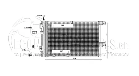 ΨΥΓΕΙΟ A/C 1999-2002 (ΔΙΑΣΤΑΣΕΙΣ ΚΥΨΕΛΗΣ: 540x382x16mm) (ΜΕ ΠΑΡΟΧΕΣ-ΦΙΛΤΡΟ ΣΤΗΝ ΙΔΙΑ ΠΛΕΥΡΑ)