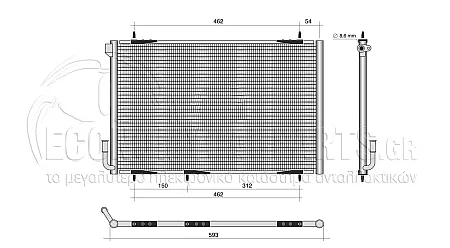ΨΥΓΕΙΟ A/C (ΔΙΑΣΤΑΣΕΙΣ ΚΥΨΕΛΗΣ: 555x365x16mm) 2002-2009
