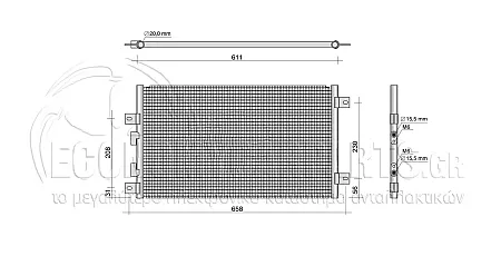 ΨΥΓΕΙΟ A/C (ΓΙΑ ΕΚΔΟΣΕΙΣ 1.6-2.0cc 16V T.S ΒΕΝΖΙΝΗ) (ΔΙΑΣΤΑΣΕΙΣ ΚΥΨΕΛΗΣ: 570x345mm)