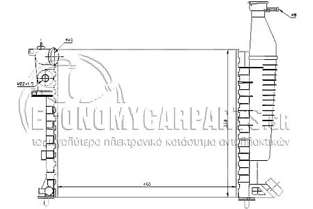 ΨΥΓΕΙΟ (ΓΙΑ ΕΚΔΟΣΕΙΣ 1.1cc ΒΕΝΖΙΝΗ) (ΓΙΑ ΕΚΔΟΣΕΙΣ ΜΕ Ή ΧΩΡΙΣ A/C) (ΔΙΑΣΤΑΣΕΙΣ ΚΥΨΕΛΗΣ: 460x378x23mm)