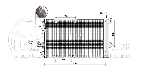 ΨΥΓΕΙΟ A/C 2002-2004 (ΔΙΑΣΤΑΣΕΙΣ ΚΥΨΕΛΗΣ: 555x382x16mm) (ΜΕ ΠΑΡΟΧΕΣ-ΦΙΛΤΡΟ ΣΤΗΝ ΑΝΤΙΘΕΤΗ ΠΛΕΥΡΑ)