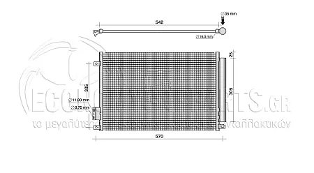 ΨΥΓΕΙΟ A/C (ΓΙΑ ΕΚΔΟΣΕΙΣ 0.9-1.2-1.4 (8/16V) ΒΕΝΖΙΝΗ - 1.3JTD ΠΕΤΡΕΛΑΙΟ) (ΔΙΑΣΤΑΣΕΙΣ ΚΥΨΕΛΗΣ: 510x370mm) (ΜΕ ΠΑΡΟΧΕΣ ΣΤΗΝ ΠΛΕΥΡΑ ΤΟΥ ΣΥΝΟΔΗΓΟΥ)