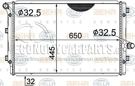 ΨΥΓΕΙΟ ΝΕΡΟΥ 1.6 TDi/ 2.0TFSi (ΜΗΧΑΝΙΚΟ ΣΑΣΜΑΝ) (ΜΕ & ΧΩΡΙΣ A/C) (65*44,5) (BEHR)