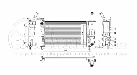 ΨΥΓΕΙΟ ΝΕΡΟΥ (ΓΙΑ ΕΚΔΟΣΕΙΣ 1.2 18V-16V ΒΕΝΖΙΝΗ) (ΔΙΑΣΤΑΣΕΙΣ ΚΥΨΕΛΗΣ: 58x31.7x1.8cm) (ΤΥΠΟΥ VALEO)