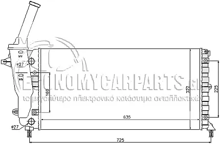 ΨΥΓΕΙΟ ΝΕΡΟΥ (ΓΙΑ ΕΚΔΟΣΕΙΣ 1.2 8V/16V) (ΜΕ Ή ΧΩΡΙΣ A/C) (ΔΙΑΣΤΑΣΕΙΣ ΚΥΨΕΛΗΣ: 63.5x32.5mm) (ΧΩΡΙΣ ΒΑΛΒΙΔΑ) 2000-2003