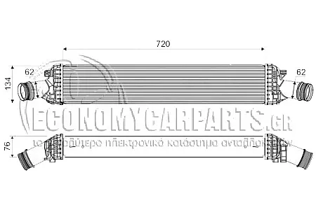 ΨΥΓΕΙΟ INTERCOOLER (ΓΙΑ ΕΚΔΟΣΕΙΣ 2.7-3.0 TDi ΠΕΤΡΕΛΑΙΟ) (ΔΙΑΣΤΑΣΕΙΣ ΚΥΨΕΛΗΣ: 720x140x80mm)