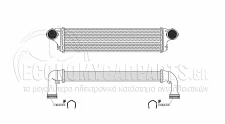 ΨΥΓΕΙΟ INTERCOOLER (ΓΙΑ ΕΚΔΟΣΕΙΣ 2.0 TD ΠΕΤΡΕΛΑΙΟ) (ΔΙΑΣΤΑΣΕΙΣ ΚΥΨΕΛΗΣ: 540x130x50mm) (ΠΑΡΟΧΕΣ 62/62) 2003-2005