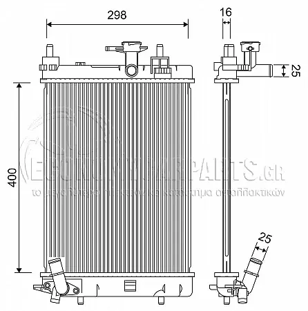 ΨΥΓΕΙΟ ΝΕΡΟΥ (ΓΙΑ ΕΚΔΟΣΕΙΣ 1.0i 12V ΒΕΝΖΙΝΗ) (ΓΙΑ ΟΧΗΜΑΤΑ ΜΕ ΜΗΧΑΝΙΚΟ ΚΙΒΩΤΙΟ ΤΑΧΥΤΗΤΩΝ) (ΔΙΑΣΤΑΣΕΙΣ ΚΥΨΕΛΗΣ: 40x30x1.6cm)