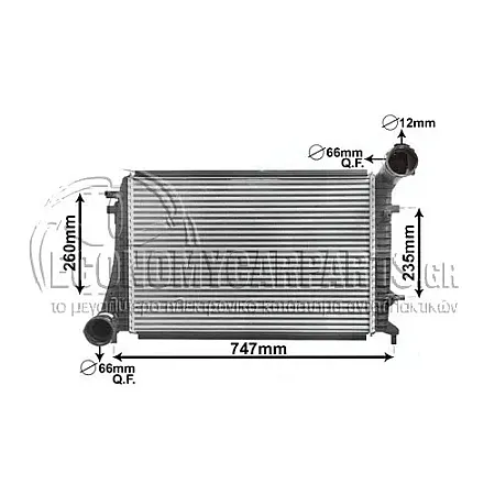 ΨΥΓΕΙΟ INTERCOOLER 1,9 -2,0TDi (61,5*40,5*32) ΠΑΡΟΧΕΣ ΔΙΑΓΩΝΙΑ