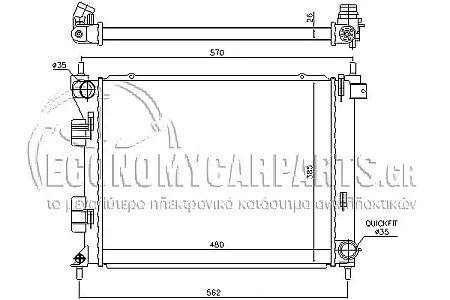 ΨΥΓΕΙΟ ΝΕΡΟΥ (ΓΙΑ ΕΚΔΟΣΕΙΣ 1.1-1.4 CRDi ΠΕΤΡΕΛΑΙΟ) (ΓΙΑ ΟΧΗΜΑΤΑ ΜΕ ΜΗΧΑΝΙΚΟ ΚΙΒΩΤΙΟ ΤΑΧΥΤΗΤΩΝ) (ΓΙΑ ΟΧΗΜΑΤΑ ΚΑΤΑΣΚΕΥΑΣΜΕΝΑ ΣΤΗ ΤΟΥΡΚΙΑ) (ΔΙΑΣΤΑΣΕΙΣ ΚΥΨΕΛΗΣ: 480x380x26mm)