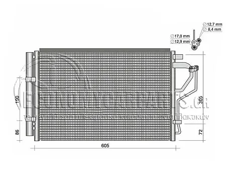 ΨΥΓΕΙΟ A/C 1.4-1.6i-16V (55.5*38.5*17) (ΓΝΗΣΙΟ)