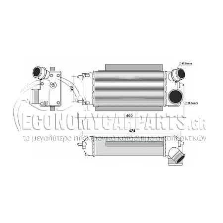 ΨΥΓΕΙΟ INTERCOOLER (ΓΙΑ ΕΚΔΟΣΕΙΣ 1.6 TDCi ΠΕΤΡΕΛΑΙΟ) (ΔΙΑΣΤΑΣΕΙΣ ΚΥΨΕΛΗΣ: 300x150x80mm) (ΜΕ ΠΑΡΟΧΕΣ ΛΟΞΑ)