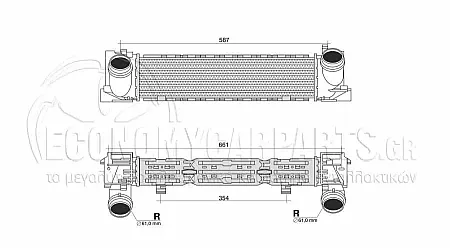 ΨΥΓΕΙΟ INTERCOOLER (ΓΙΑ ΕΚΔΟΣΕΙΣ 1.4-1.6-1.8-2.0 ΒΕΝΖΙΝΗ) (ΔΙΑΣΤΑΣΕΙΣ ΚΥΨΕΛΗΣ: 49.5x13.3x8cm)