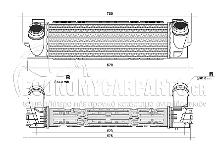 ΨΥΓΕΙΟ INTERCOOLER 2.0-2.8 ΒΕΝΖΙΝΗ / 1.8-2.0 ΠΕΤΡΕΛΑΙΟ