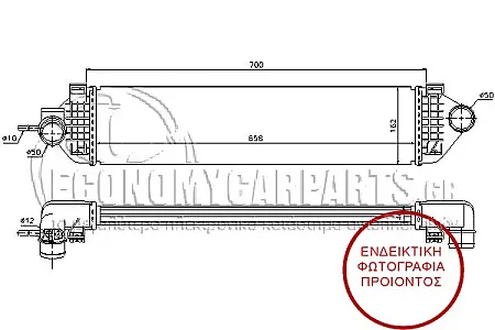 ΨΥΓΕΙΟ INTERCOOLER 1,6 16V TURBO (655*156*40)