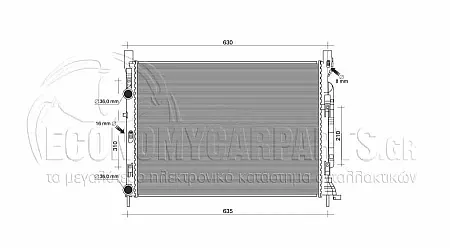 ΨΥΓΕΙΟ ΝΕΡΟΥ (ΓΙΑ ΕΚΔΟΣΕΙΣ 1.6i 16V ΒΕΝΖΙΝΗ - 1.5DCi ΠΕΤΡΕΛΑΙΟ) (ΓΙΑ ΕΚΔΟΣΕΙΣ ΜΕ A/C) (ΔΙΑΣΤΑΣΕΙΣ ΚΥΨΕΛΗΣ: 56x48x2.6cm) (ΜΕ ΠΑΡΟΧΕΣ ΣΤΗ ΠΛΕΥΡΑ ΤΟΥ ΟΔΗΓΟΥ)