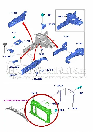 ΜΕΤΩΠΗ ΕΜΠΡΟΣ (ΓΙΑ ΕΚΔΟΣΕΙΣ 1.0 (48/59kw)-1.25 (44/60kw)-1.4 (68/70/71kw) 1.6TI (77kw) ΒΕΝΖΙΝΗ - 1.5TDCI (55kw) ΠΕΤΡΕΛΑΙΟ)