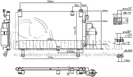 ΨΥΓΕΙΟ A/C (ΓΙΑ ΕΚΔΟΣΕΙΣ 2.5-3.0 T.D. ΠΕΤΡΕΛΑΙΟ) (ΔΙΑΣΤΑΣΕΙΣ ΚΥΨΕΛΗΣ: 578x308x22mm)