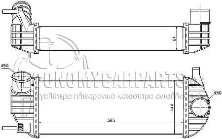 ΨΥΓΕΙΟ INTERCOOLER (ΓΙΑ ΕΚΔΟΣΕΙΣ 1.5 DCi ΠΕΤΡΕΛΑΙΟ) (ΔΙΑΣΤΑΣΕΙΣ ΚΥΨΕΛΗΣ: 385x145x64mm) (ΜΕ ΚΟΛΑΡΑ ΚΑΙ ΣΦΥΚΤΗΡΑ)