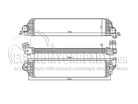ΨΥΓΕΙΟ INTERCOOLER (ΓΙΑ ΕΚΔΟΣΕΙΣ 2.3 SDTi ΠΕΤΡΕΛΑΙΟ) (ΔΙΑΣΤΑΣΕΙΣ ΚΥΨΕΛΗΣ: 730x173x50mm)