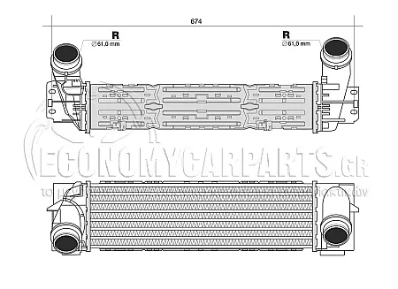 ΨΥΓΕΙΟ INTERCOOLER 3.0-3.5 ΠΕΤΡΕΛΑΙΟ (495x147x100)