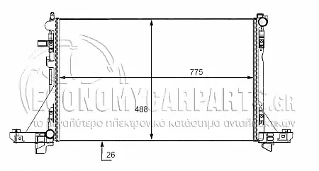 ΨΥΓΕΙΟ ΝΕΡΟΥ (ΓΙΑ ΕΚΔΟΣΕΙΣ 2.3 CDTi ΠΕΤΡΕΛΑΙΟ)  (ΓΙΑ ΕΚΔΟΣΕΙΣ ΜΕ Ή ΧΩΡΙΣ A/C) (ΔΙΑΣΤΑΣΕΙΣ ΚΥΨΕΛΗΣ: 77.5x48.7cm) (ΜΕ ΠΑΡΟΧΕΣ ΔΙΑΓΩΝΙΑ)