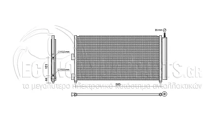 ΨΥΓΕΙΟ A/C (ΓΙΑ ΕΚΔΟΣΕΙΣ 1.2-1.4 i8/16V ΒΕΝΖΙΝΗ - 1.3-1.9 JTD ΠΕΤΡΕΛΑΙΟ) (ΔΙΑΣΤΑΣΕΙΣ ΚΥΨΕΛΗΣ: 570x310mm)