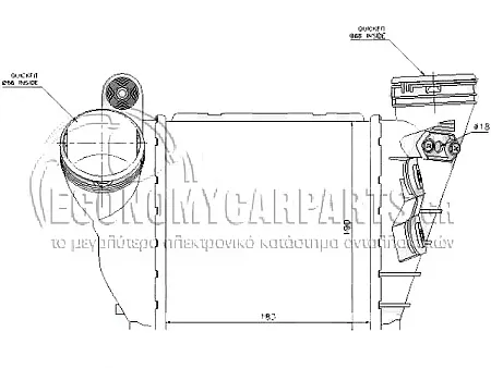 ΨΥΓΕΙΟ INTERCOOLER (ΓΙΑ ΕΚΔΟΣΕΙΣ 1.9TDi ΠΕΤΡΕΛΑΙΟ) (ΔΙΑΣΤΑΣΕΙΣ ΚΥΨΕΛΗΣ: 18.3x19x6.5cm) (ΓΙΑ ΤΥΠΟ ΚΙΝΗΤΗΡΑ: AXR)