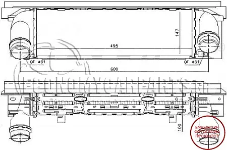 ΨΥΓΕΙΟ INTERCOOLER (ΓΙΑ ΕΚΔΟΣΕΙΣ: 335d/435d Xdrive) (ΔΙΑΣΤΑΣΕΙΣ ΚΥΨΕΛΗΣ: 49.5*15*10)