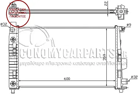 ΨΥΓΕΙΟ ΝΕΡΟΥ ΓΙΑ ΟΛΑ ΒΕΝΖΙΝΗ/DIESEL (ΓΙΑ ΟΧΗΜΑΤΑ ΜΕ ΜΗΧΑΝΙΚΟ & ΑΥΤΟΜΑΤΟ ΚΙΒΩΤΙΟ ΤΑΧΥΤΗΤΩΝ) (ΓΙΑ ΟΧΗΜΑΤΑ ΜΕ & ΧΩΡΙΣ A/C) (60x35) (ΧΩΡΙΣ ΔΟΧΕΙ) (BEHR)