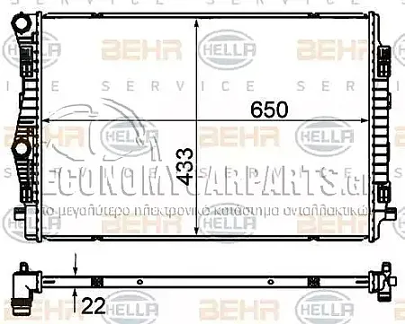 ΨΥΓΕΙΟ ΝΕΡΟΥ (ΓΙΑ ΕΚΔΟΣΕΙΣ: 1.4 TSi ΒΕΝΖΙΝΗ /1.6-2.0 TDi ΠΕΤΡΕΛΑΙΟ) (ΔΙΑΣΤΑΣΕΙΣ ΚΥΨΕΛΗΣ: 65,0x44,5) (BEHR ALTERNATIVE)