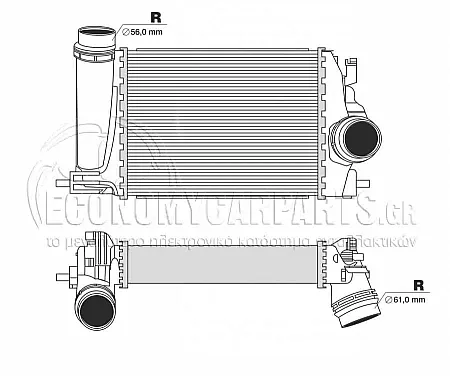 ΨΥΓΕΙΟ INTERCOOLER 1.6 DIG-TURBO (282x217x62)