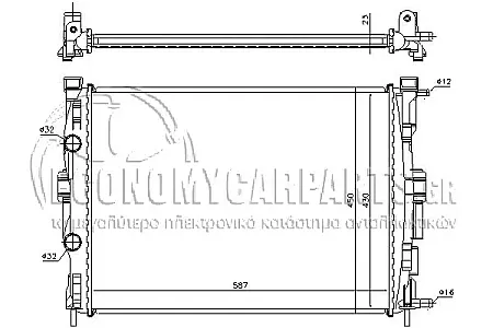 ΨΥΓΕΙΟ ΝΕΡΟΥ (ΓΙΑ ΕΚΔΟΣΕΙΣ 1.4-1.6 16V ΒΕΝΖΙΝΗ) (ΓΙΑ ΕΚΔΟΣΕΙΣ ΜΕ Ή ΧΩΡΙΣ A/C) (ΔΙΑΣΤΑΣΕΙΣ ΚΥΨΕΛΗΣ: 59x45x1.8cm) (MAHLE BEHR)