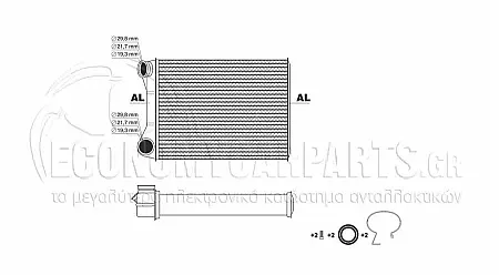 ΨΥΓΕΙΟ ΚΑΛΟΡΙΦΕΡ (ΓΙΑ ΕΚΔΟΣΕΙΣ ΜΕ Ή ΧΩΡΙΣ A/C) (ΔΙΑΣΤΑΣΕΙΣ ΚΥΨΕΛΗΣ: 193x145mm) (ΤΥΠΟΥ VALEO) (ΜΕ ΣΓΟΥΡΗ ΚΥΨΕΛΗ)