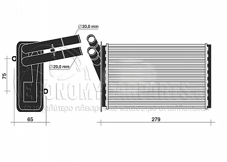 ΨΥΓΕΙΟ ΚΑΛΟΡΙΦΕΡ (ΓΙΑ ΕΚΔΟΣΕΙΣ ΜΕ Ή ΧΩΡΙΣ A/C) (ΔΙΑΣΤΑΣΕΙΣ ΚΥΨΕΛΗΣ: 235x155mm) (ME ΙΣΙΑ ΚΥΨΕΛΗ)