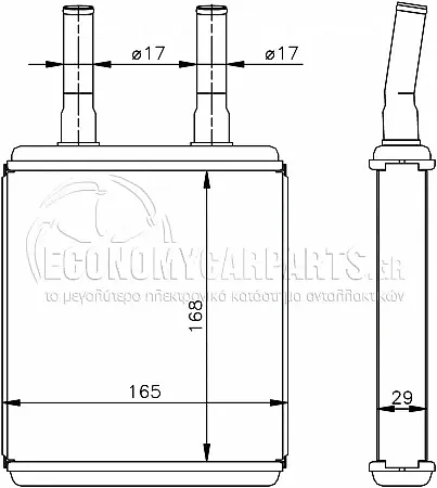ΨΥΓΕΙΟ ΚΑΛΟΡΙΦΕΡ (ΓΙΑ ΕΚΔΟΣΕΙΣ ΜΕ Ή ΧΩΡΙΣ A/C) (ΔΙΑΣΤΑΣΕΙΣ ΚΥΨΕΛΗΣ: 168x165mm)